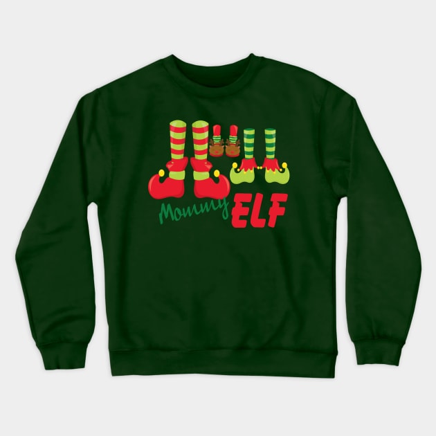 Mommy Elf - Christmas Crewneck Sweatshirt by PeppermintClover